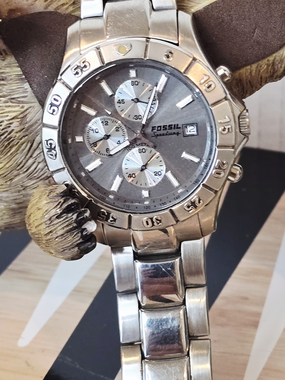 Fossil Blue Silver Stainless Steel Chronograph Speedway Watch Ch2331 - Picture 2 of 4